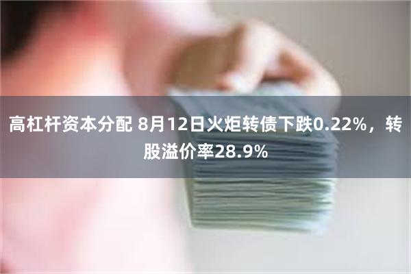 高杠杆资本分配 8月12日火炬转债下跌0.22%,转股溢价率28.9%