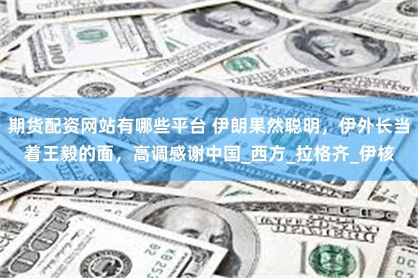 期货配资网站有哪些平台 伊朗果然聪明,伊外长当着王毅的面,高调感谢中国_西方_拉格齐_伊核